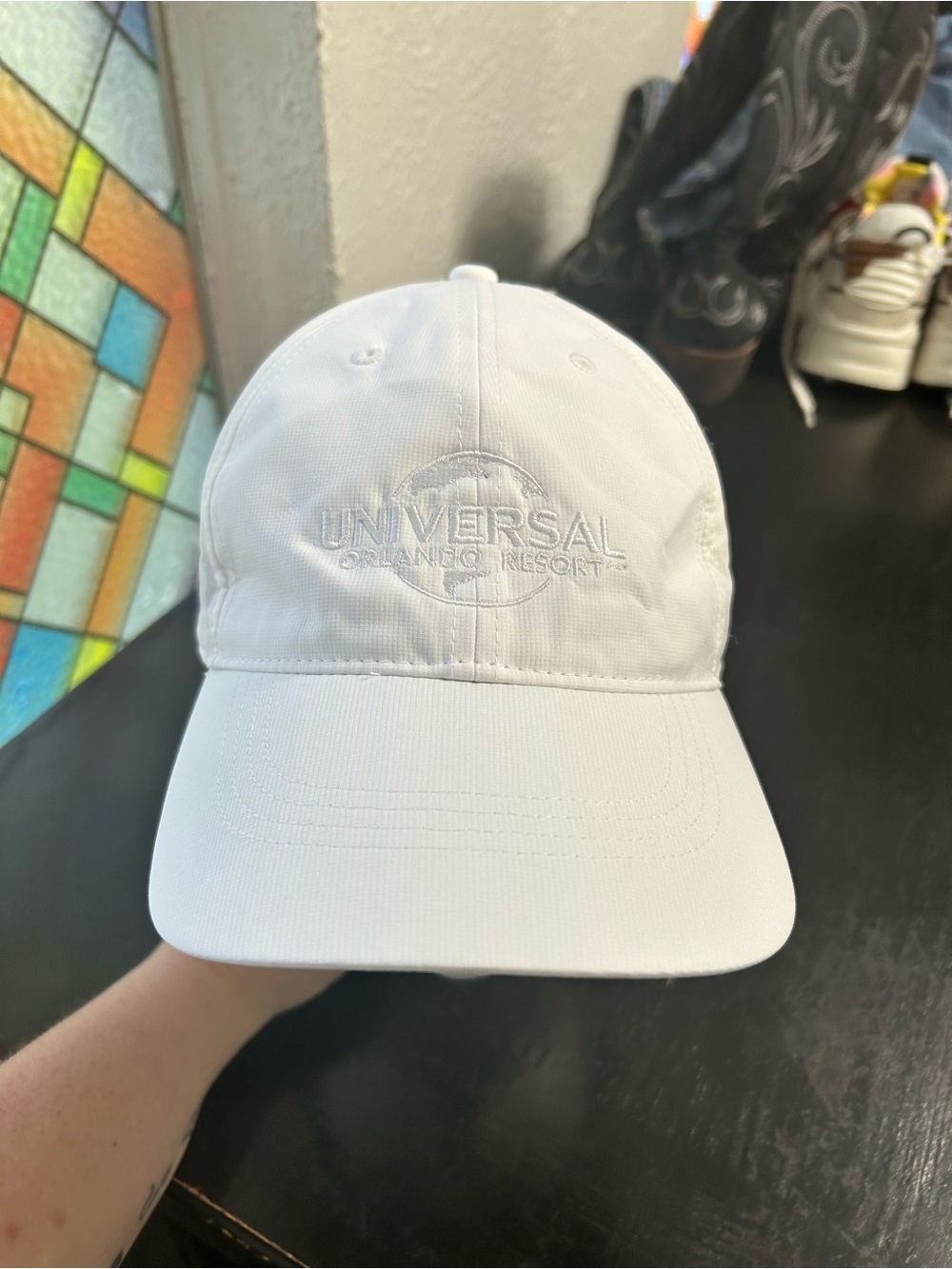 Nike White Baseball Cap with universal studios